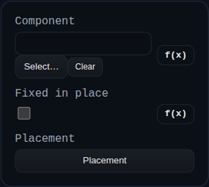 Assembly Component dialog