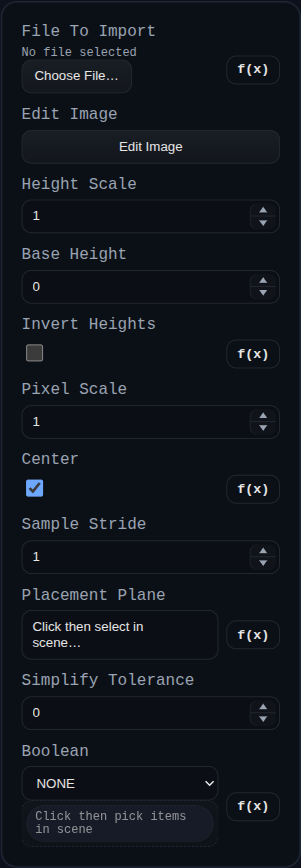 Image Heightmap Solid dialog