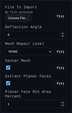 Import 3D Model feature dialog