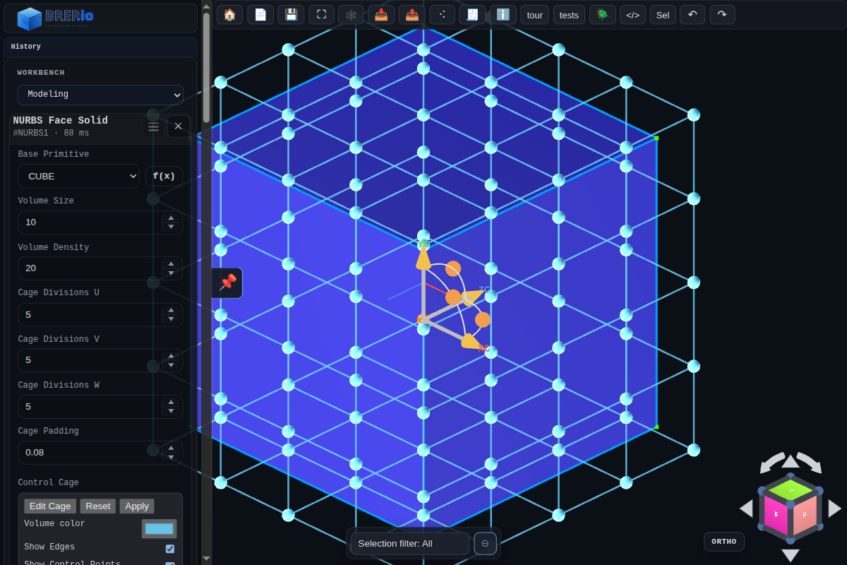 NURBS Face Solid cage editor
