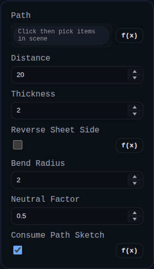 Sheet Metal Contour Flange dialog