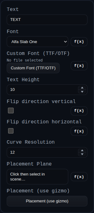 Text to Face feature dialog